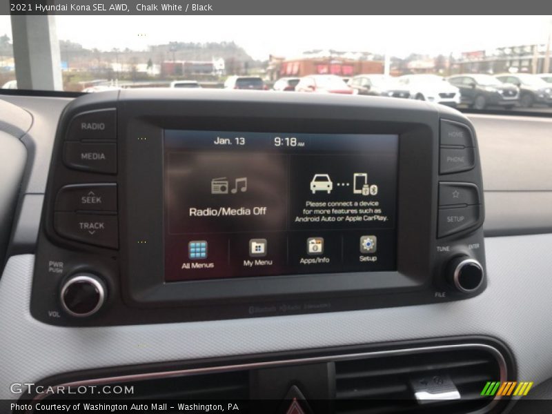 Chalk White / Black 2021 Hyundai Kona SEL AWD