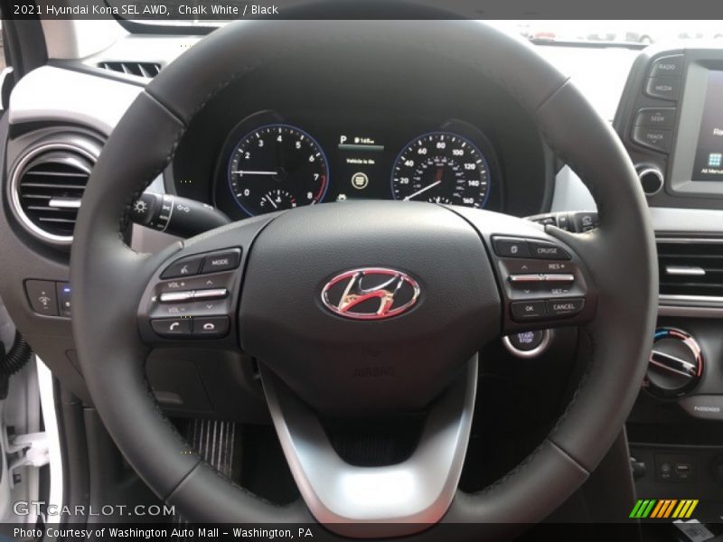 Chalk White / Black 2021 Hyundai Kona SEL AWD