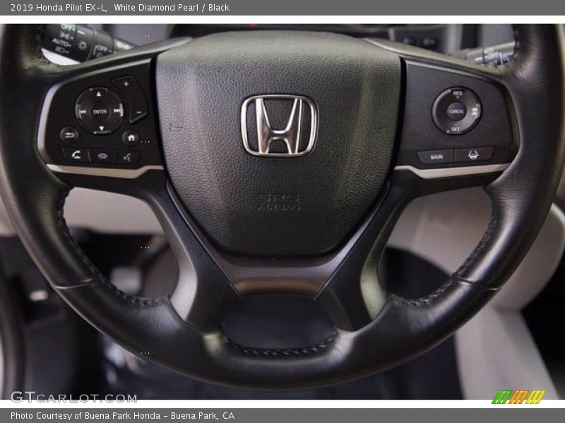 White Diamond Pearl / Black 2019 Honda Pilot EX-L