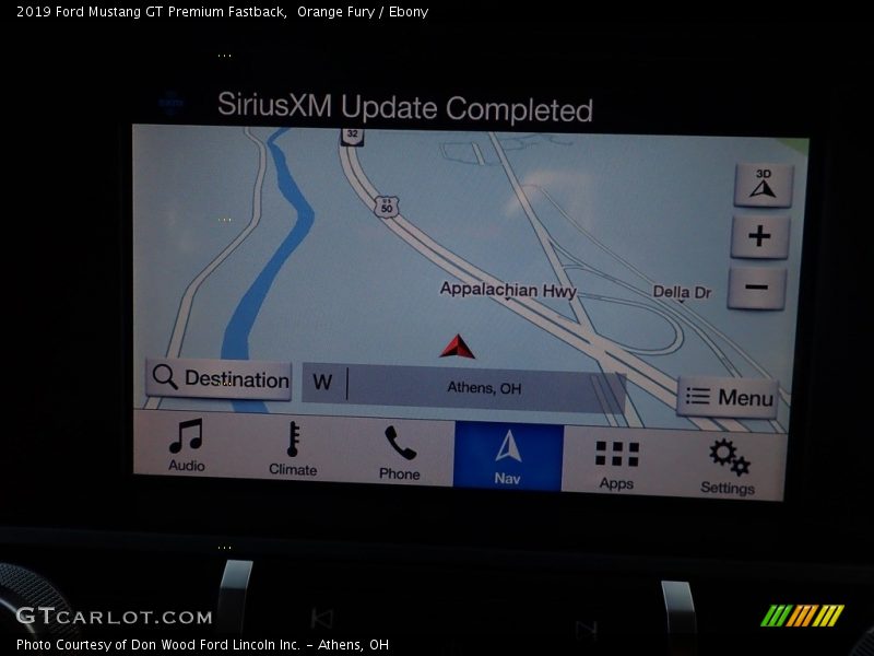 Orange Fury / Ebony 2019 Ford Mustang GT Premium Fastback
