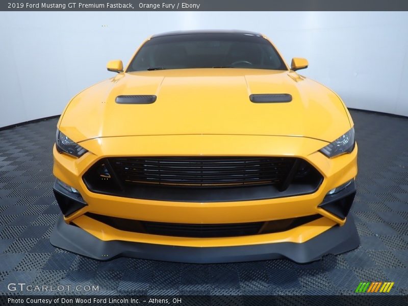 Orange Fury / Ebony 2019 Ford Mustang GT Premium Fastback