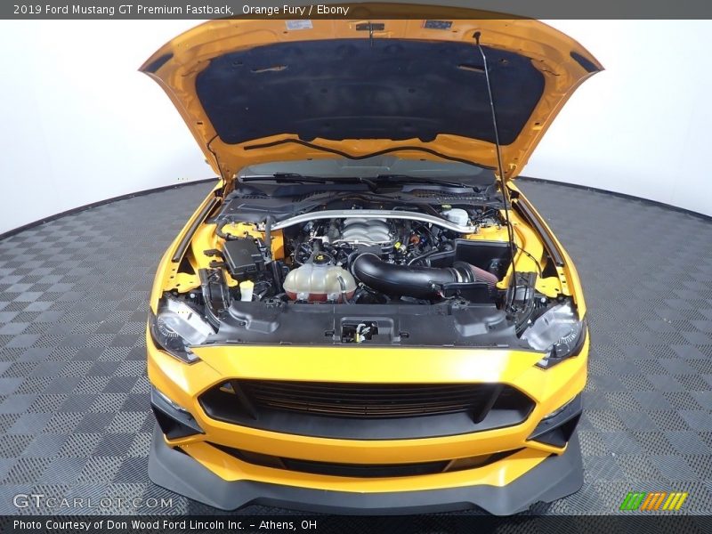 Orange Fury / Ebony 2019 Ford Mustang GT Premium Fastback