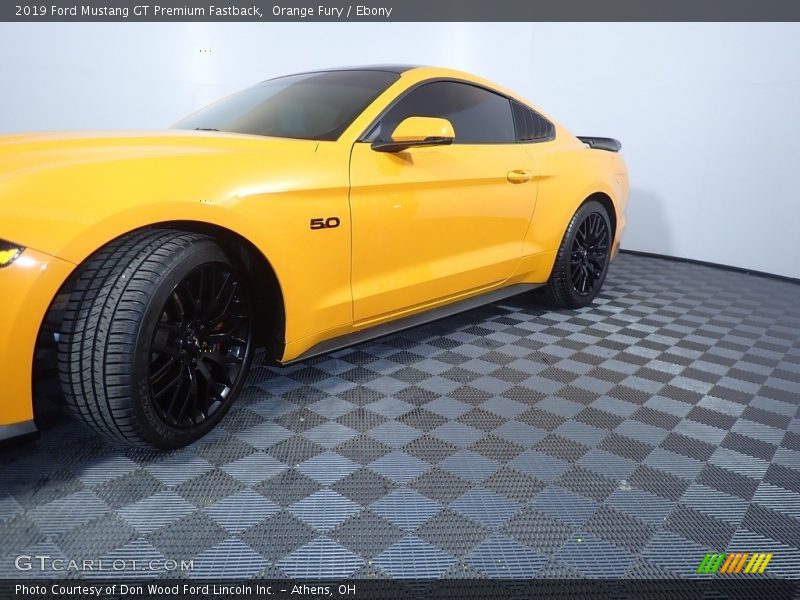 Orange Fury / Ebony 2019 Ford Mustang GT Premium Fastback