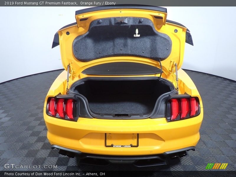 Orange Fury / Ebony 2019 Ford Mustang GT Premium Fastback