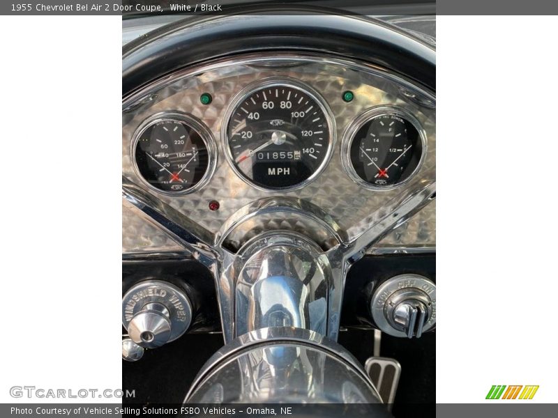 White / Black 1955 Chevrolet Bel Air 2 Door Coupe