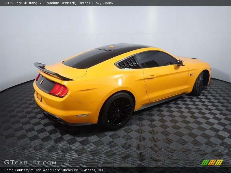 Orange Fury / Ebony 2019 Ford Mustang GT Premium Fastback
