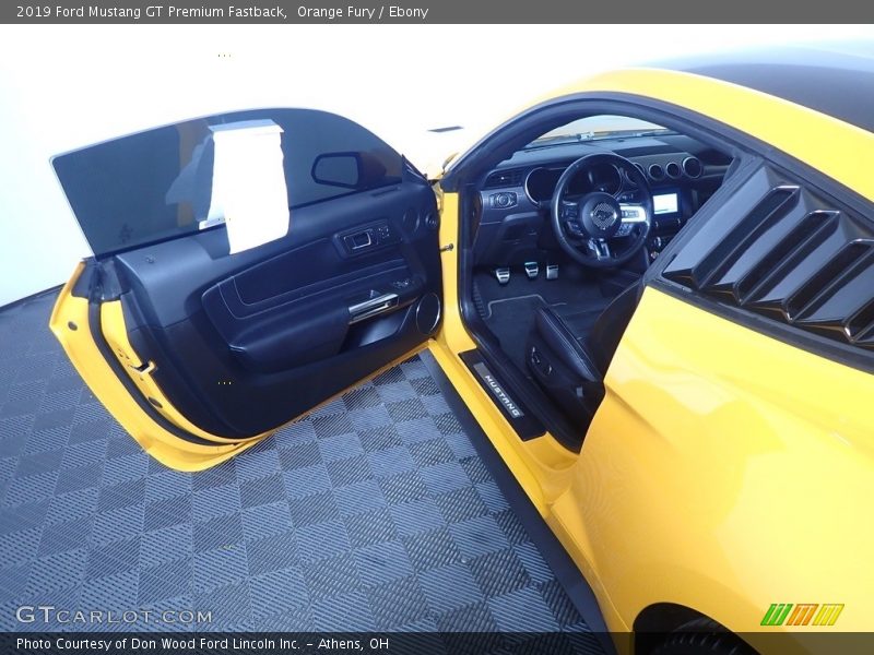Orange Fury / Ebony 2019 Ford Mustang GT Premium Fastback