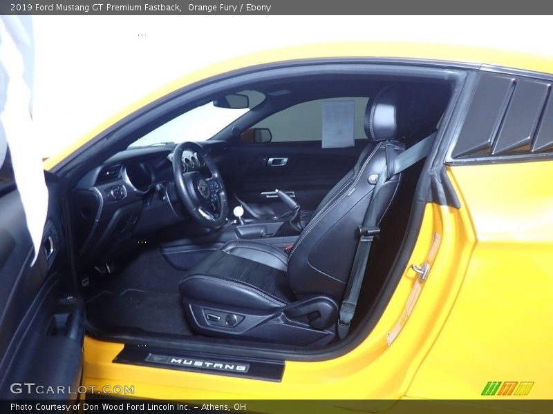 Orange Fury / Ebony 2019 Ford Mustang GT Premium Fastback