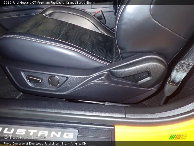 Orange Fury / Ebony 2019 Ford Mustang GT Premium Fastback