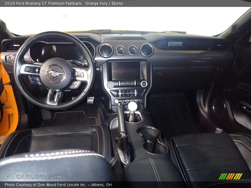 Orange Fury / Ebony 2019 Ford Mustang GT Premium Fastback