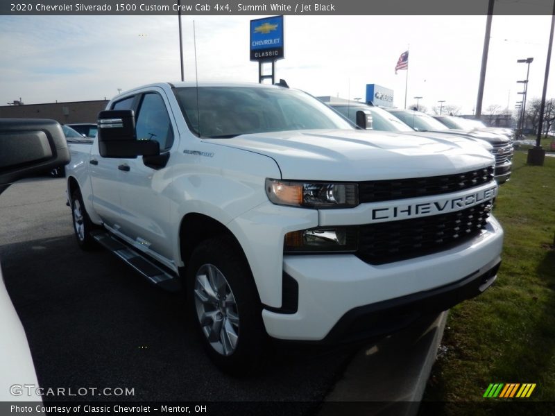 Summit White / Jet Black 2020 Chevrolet Silverado 1500 Custom Crew Cab 4x4