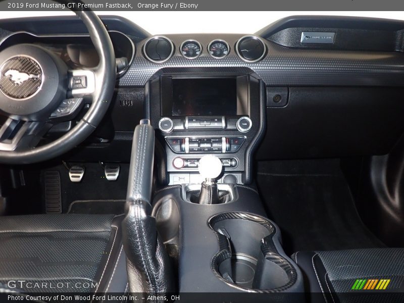 Orange Fury / Ebony 2019 Ford Mustang GT Premium Fastback