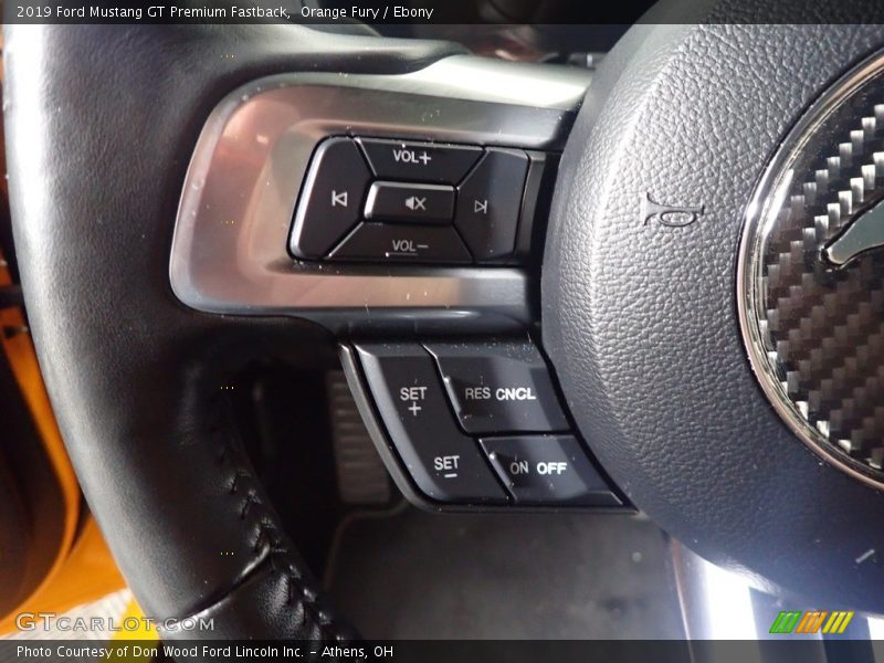 Orange Fury / Ebony 2019 Ford Mustang GT Premium Fastback