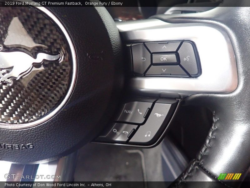 Orange Fury / Ebony 2019 Ford Mustang GT Premium Fastback