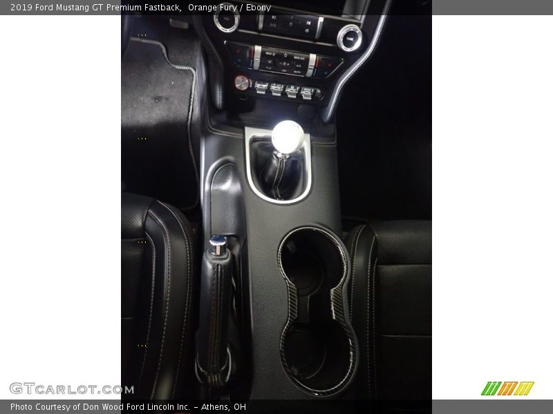 Orange Fury / Ebony 2019 Ford Mustang GT Premium Fastback