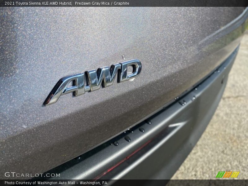 Predawn Gray Mica / Graphite 2021 Toyota Sienna XLE AWD Hybrid