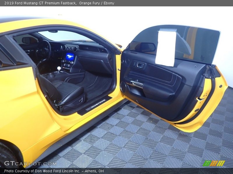 Orange Fury / Ebony 2019 Ford Mustang GT Premium Fastback