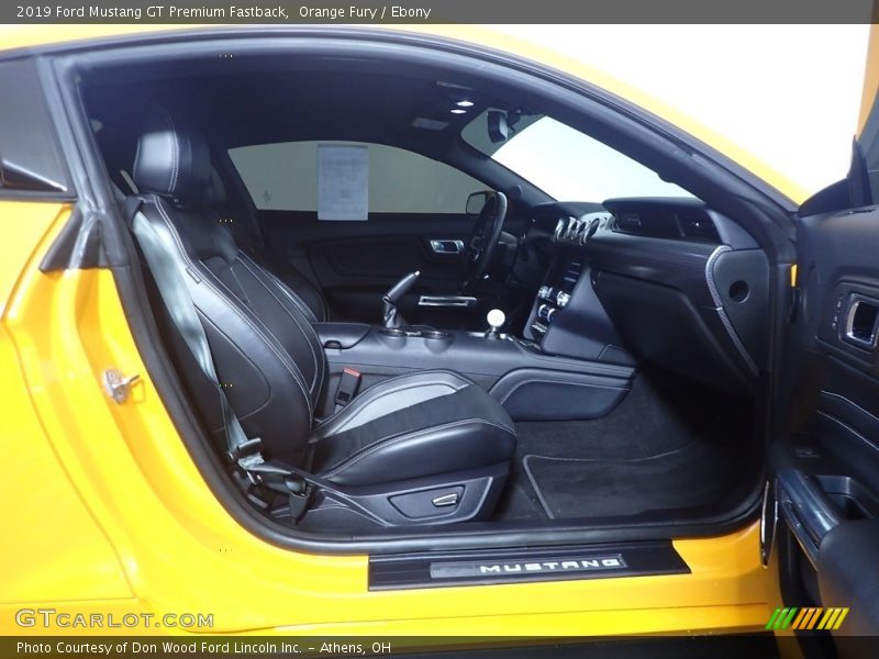 Orange Fury / Ebony 2019 Ford Mustang GT Premium Fastback