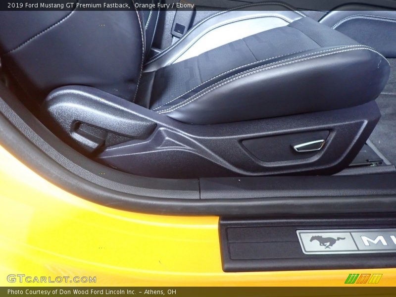 Orange Fury / Ebony 2019 Ford Mustang GT Premium Fastback