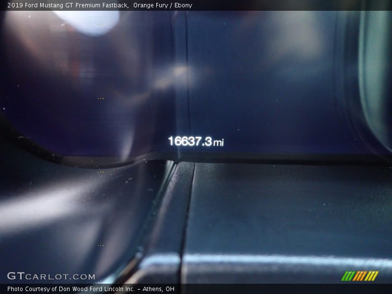 Orange Fury / Ebony 2019 Ford Mustang GT Premium Fastback