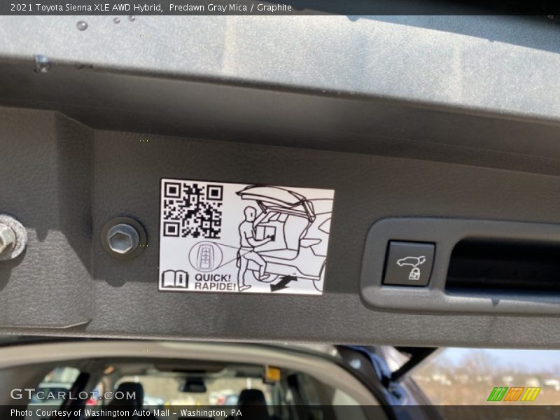 Predawn Gray Mica / Graphite 2021 Toyota Sienna XLE AWD Hybrid
