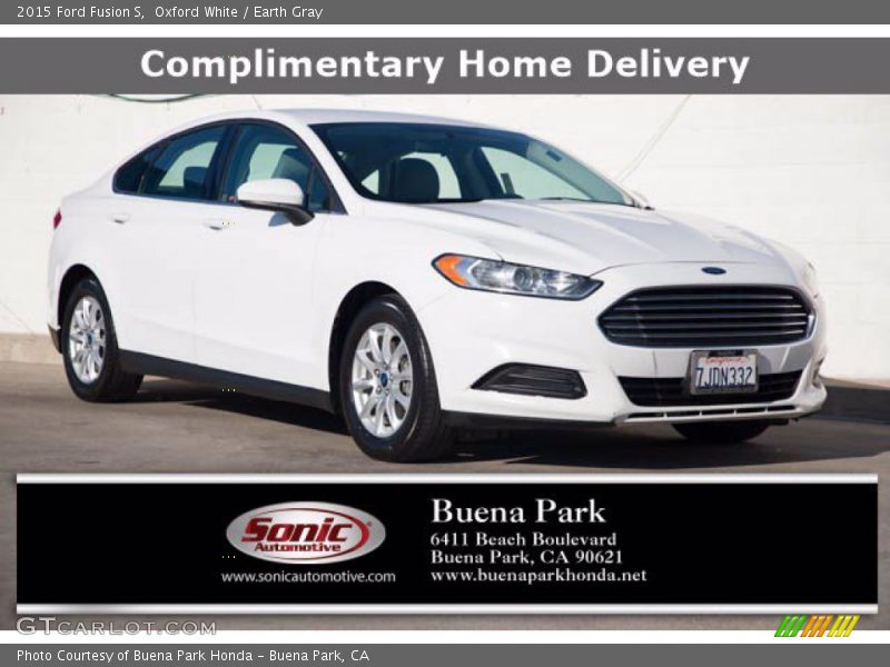 Oxford White / Earth Gray 2015 Ford Fusion S