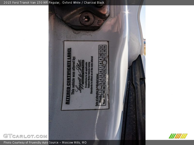 Oxford White / Charcoal Black 2015 Ford Transit Van 150 MR Regular