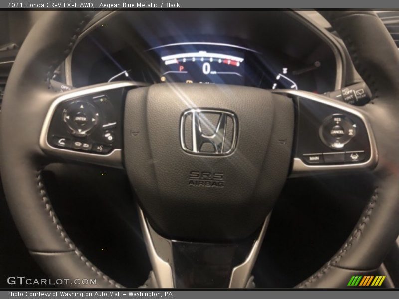 Aegean Blue Metallic / Black 2021 Honda CR-V EX-L AWD