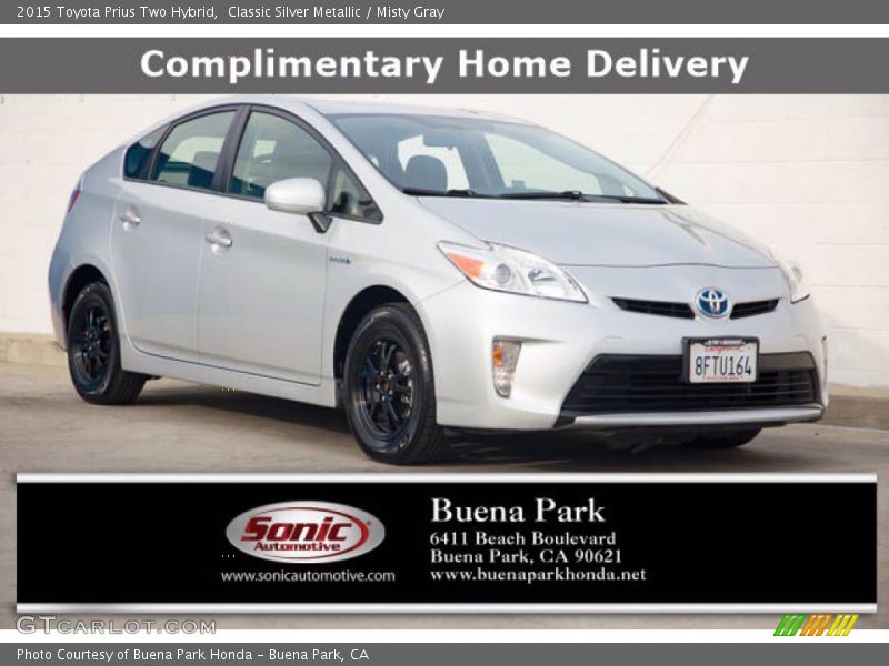 Classic Silver Metallic / Misty Gray 2015 Toyota Prius Two Hybrid