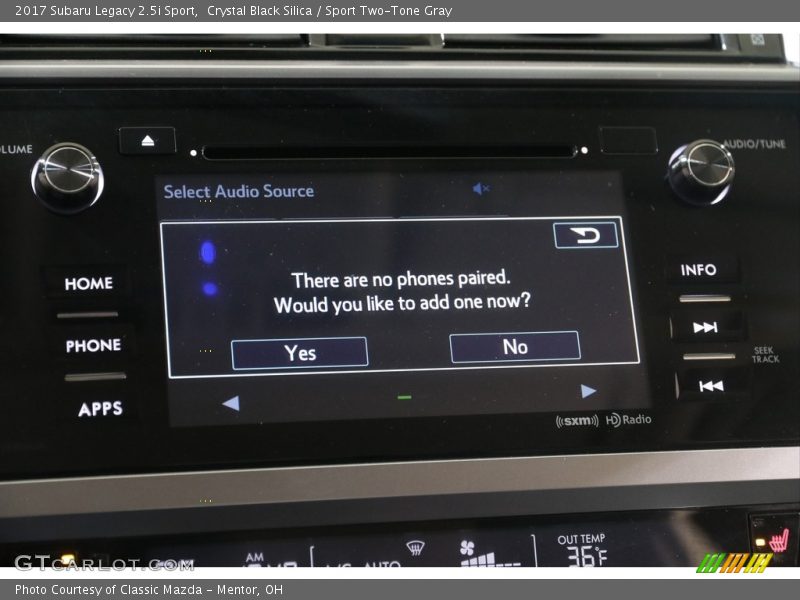 Crystal Black Silica / Sport Two-Tone Gray 2017 Subaru Legacy 2.5i Sport
