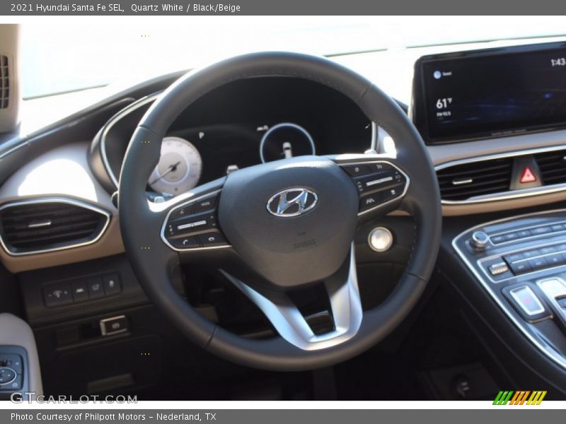 Quartz White / Black/Beige 2021 Hyundai Santa Fe SEL