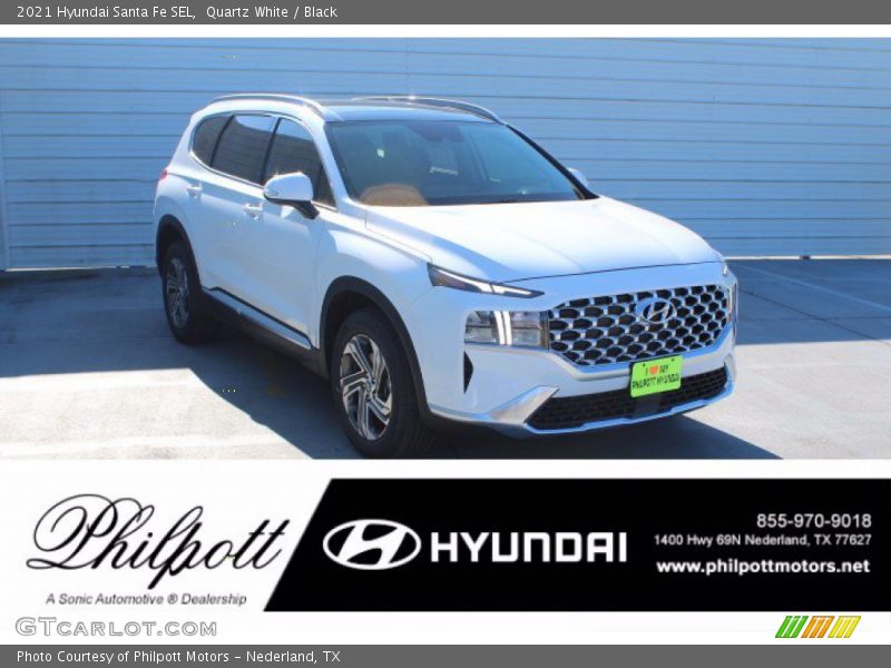 Quartz White / Black 2021 Hyundai Santa Fe SEL