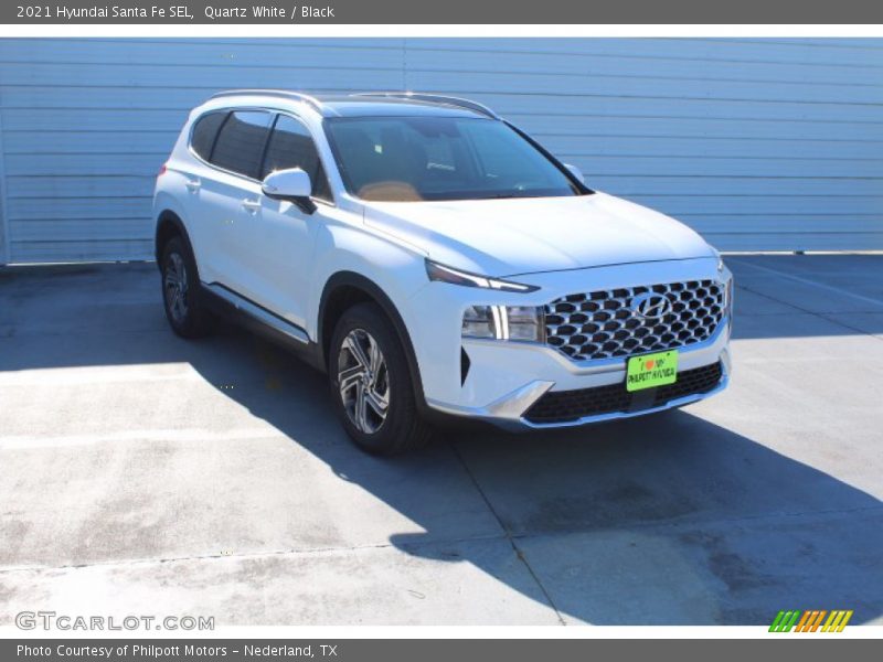 Quartz White / Black 2021 Hyundai Santa Fe SEL
