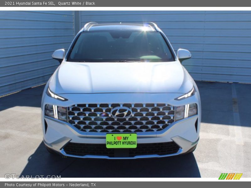 Quartz White / Black 2021 Hyundai Santa Fe SEL