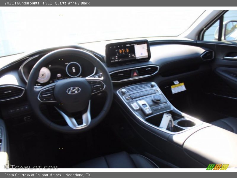 Quartz White / Black 2021 Hyundai Santa Fe SEL