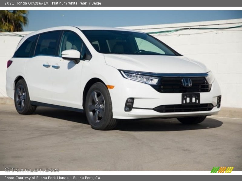 Platinum White Pearl / Beige 2021 Honda Odyssey EX