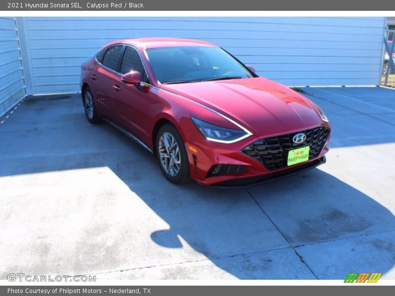 Calypso Red / Black 2021 Hyundai Sonata SEL