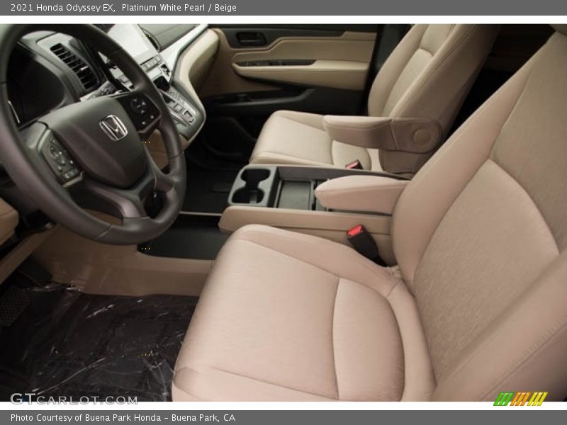 Platinum White Pearl / Beige 2021 Honda Odyssey EX