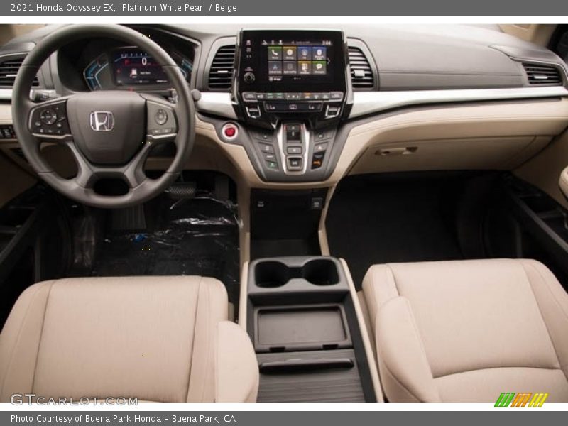 Platinum White Pearl / Beige 2021 Honda Odyssey EX