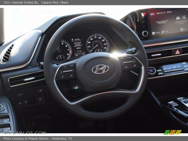 Calypso Red / Black 2021 Hyundai Sonata SEL