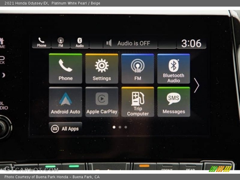Platinum White Pearl / Beige 2021 Honda Odyssey EX