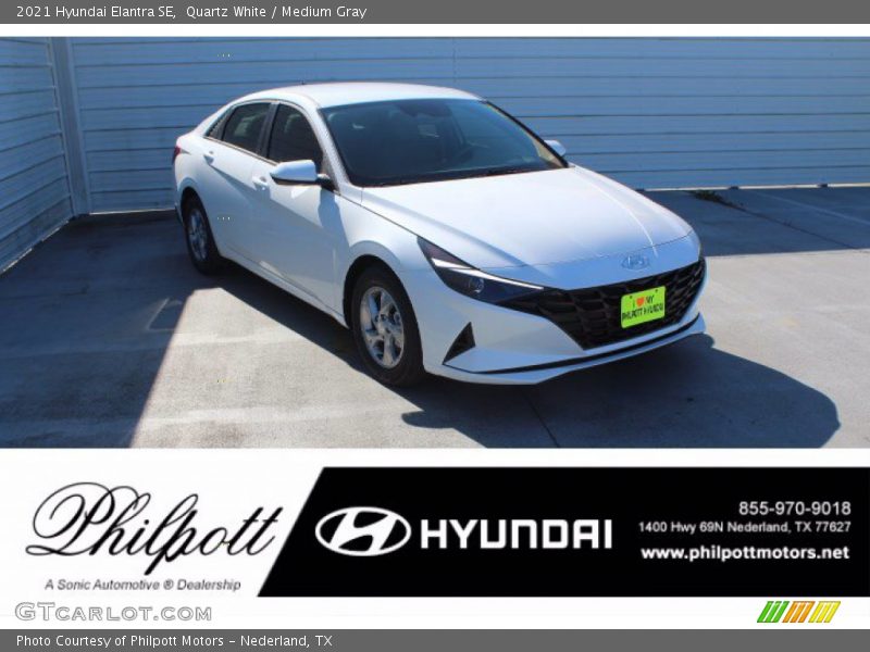 Quartz White / Medium Gray 2021 Hyundai Elantra SE