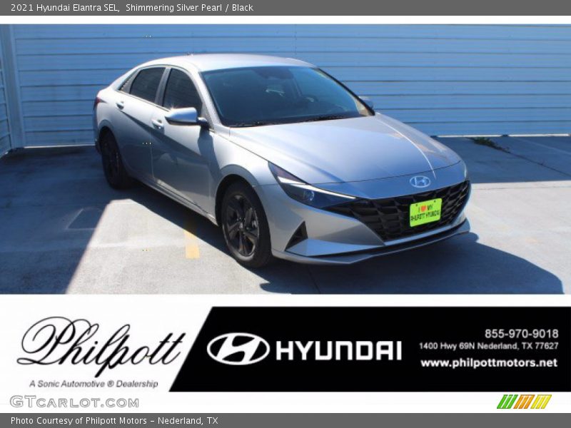 Shimmering Silver Pearl / Black 2021 Hyundai Elantra SEL