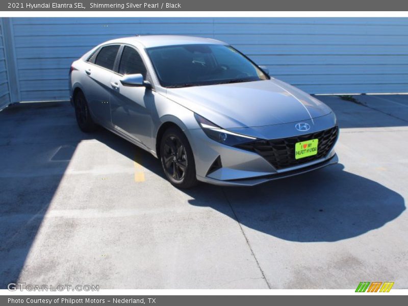 Shimmering Silver Pearl / Black 2021 Hyundai Elantra SEL