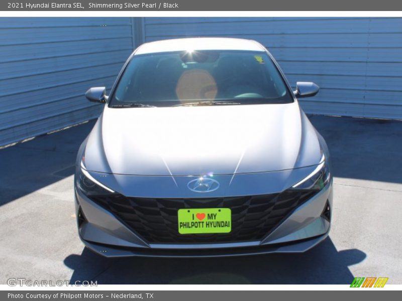 Shimmering Silver Pearl / Black 2021 Hyundai Elantra SEL