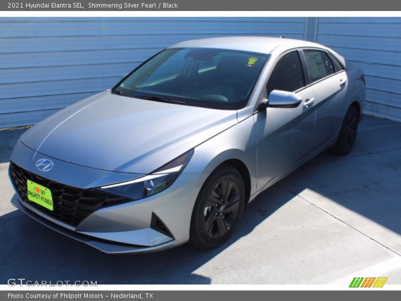 Shimmering Silver Pearl / Black 2021 Hyundai Elantra SEL