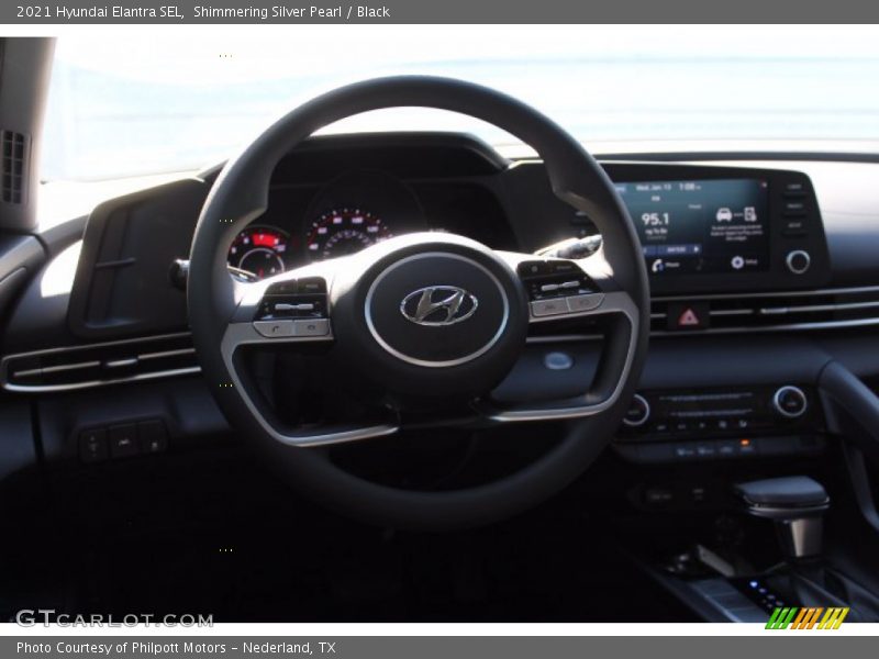 Shimmering Silver Pearl / Black 2021 Hyundai Elantra SEL