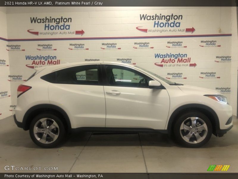Platinum White Pearl / Gray 2021 Honda HR-V LX AWD