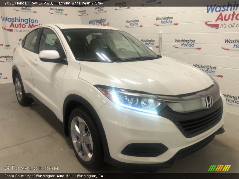 Platinum White Pearl / Gray 2021 Honda HR-V LX AWD