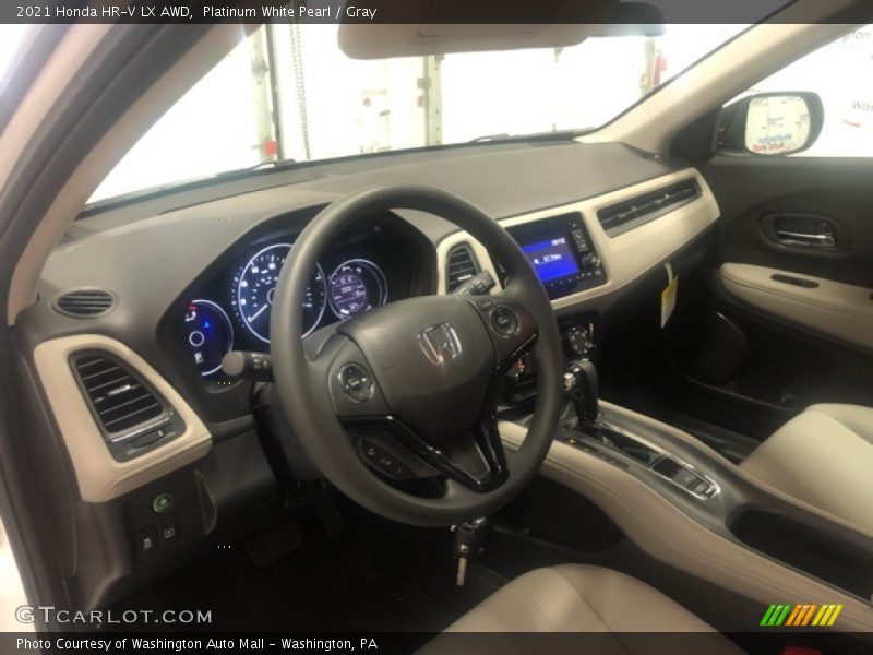 Platinum White Pearl / Gray 2021 Honda HR-V LX AWD